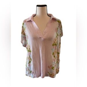 Joie | Light Pink Floral Linen blouse